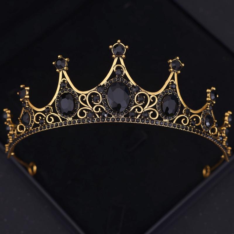 Baroque Vintage Princess Queen Bridal Crown Headwear Crystal Tiara For Women Wedding Crown Hair Dress Accessories Jewelry Crown