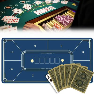 Покерный мат для 8 игроков Покерный стол Игровой мат Смоляной мат Резиновый мат 40 x 80 см PRODIGY-ONE (синий)