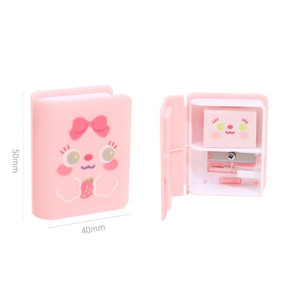Writing Drawing Pencil Eraser Sharpener Set Less Rubber Debris Pencil Cutting Tools  Children