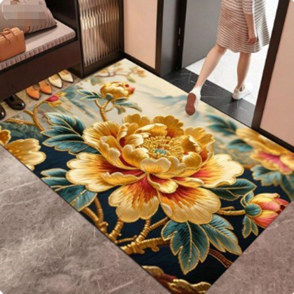 Non-slip Bathroom Floor Mat 2D Door Gasket Elegant Blanket Home Decoration