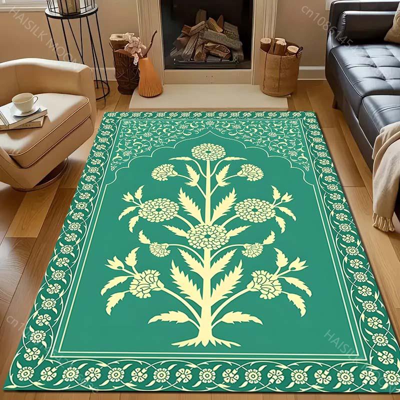 Красочный ковер с узором в исламском стиле для гостиной, спальни, дивана, придверный коврик для декора, коврик для зоны диванного столика, нескользящий коврик для пола в подарок