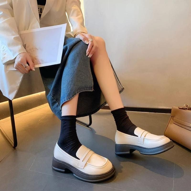 Fashion Japanese Style Fashion Leather Single Shoes for Women In Autumn 2025,new British Style Black Platform Loafers Zapatos De Mujer