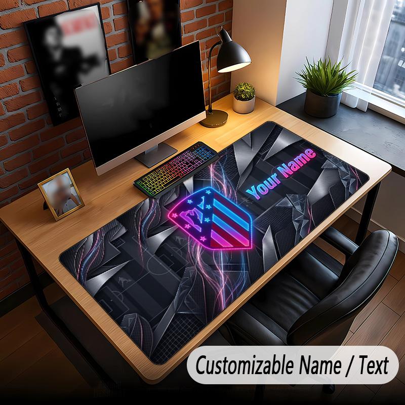 Large Mouse Pad Atletico Madrid FC Print Custom Name Text Desk Mat for Office Gaming