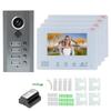 Visual Intercom Doorbell 7in 2 Wire Night Vision Security Door Phone 1 Camera 4 Displays 100?240V