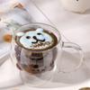 Стеклянная чашка 250 мл, кружка с медведем для кофе с молоком, изолированная чашка для пива для эспрессо