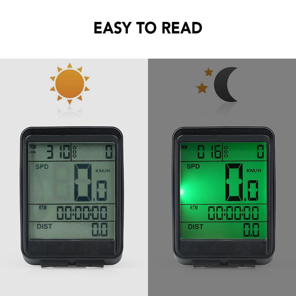 Wireless Cycling Speedometer LCD Display Cycle Odometer Durable Bike Speedometer  Outdoor Riding