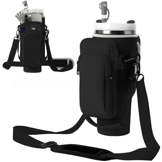 Держатель для бутылки с водой 40 унций со съемным карманом и регулируемым ремешком