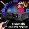 4ohm Bluetooth Stereo Karaoke Amplifier 2000W Support 2 MIC Input FM RC 110-230V