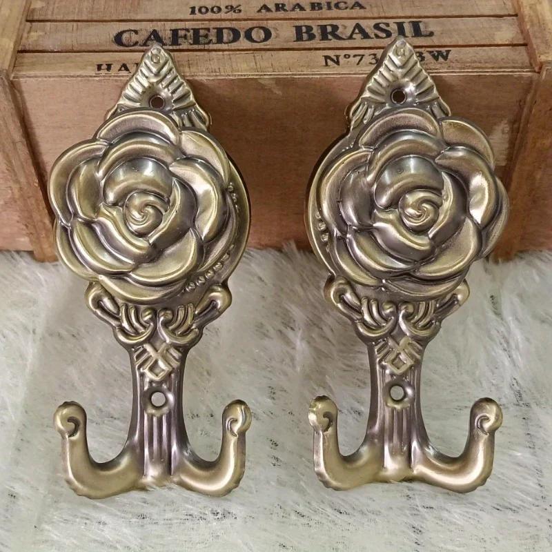 1Pair (С винтами) Европейский стиль крючки для штор украшения дома винтажные настенные подвесные для гостиной спальни одежда
