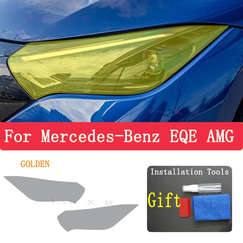 For Mercedes-Benz EQE AMG Car Exterior Headlight Anti-scratch Front Lamp Tint TPU Protective Film Accessories Sticker