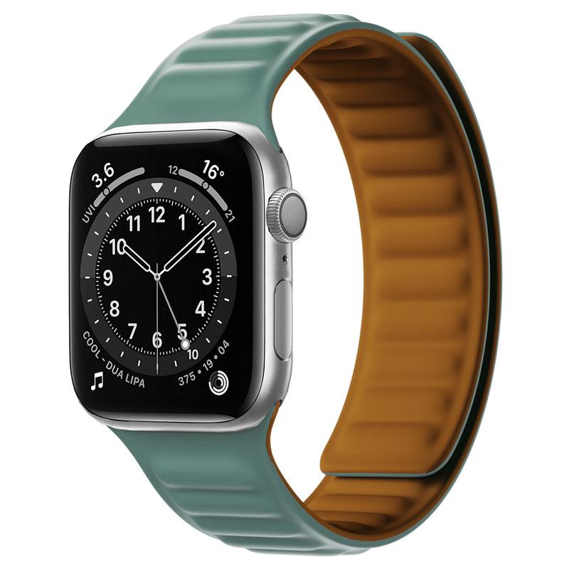 Силиконовый ремешок-звено для Apple watch band 44мм 40мм 45мм 41мм 46мм 49мм Магнитный браслет Loop iwatch series SE 7 8 9 ultra 2 10