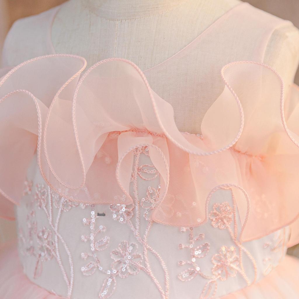 Девочкино платье-принцесса с рюшами из сетки - Нарядное для праздника и выступления на пианино