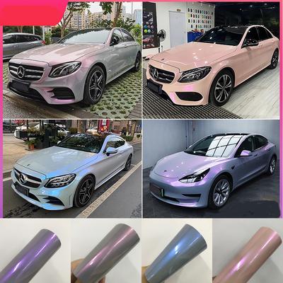3M/4M/5Mx1.52M Двухцветная фантомная серо-фиолетовая виниловая пленка для обертывания автомобиля Наклейка Глянцевая хамелеоновая пленка в рулоне Наклейки для стайлинга автомобиля