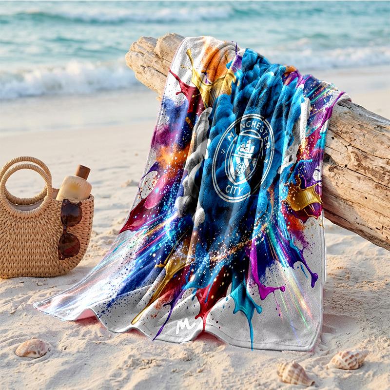 Manchester City Print Microfiber Beach Towel Quick Dry Absorbent Large Towel For Beach Swimming Travel