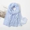 New Spring and Summer Korean Style Fashionable Monochrome Striped Shawl  Fashionable Foam Cotton Linen Skin-friendly Polka Dot Scarf