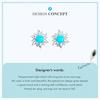 WOSTU 925 Sterling Silver Tiny Sun Stud Earrings for Women Trendy Fine Wedding Jewelry Blue Turquoise Piercing Earrings