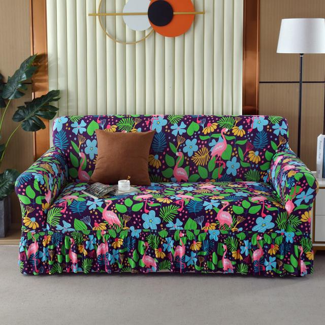 Рождественские чехлы на диван с рюшами для гостиной, чехол для дивана с принтом, чехлы для дивана, противоскользящие моющиеся диванные полотенца, диванная подушка