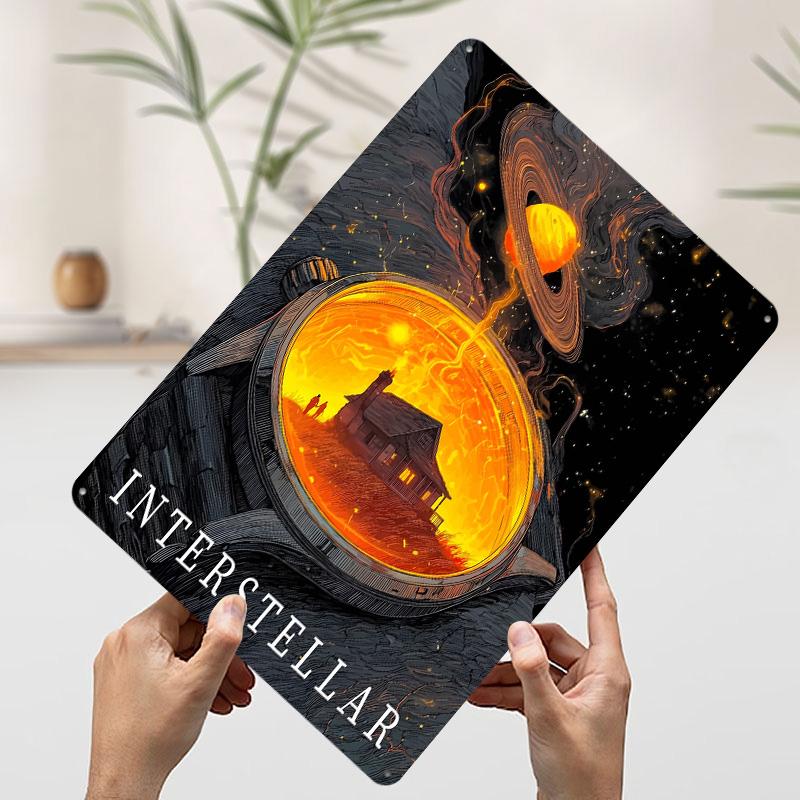 Постер с принтом дизайна фильма «Интерстеллар», индивидуальное настенное искусство, ретро-винтажные металлические жестяные таблички для домашней комнаты, аксессуары для дома