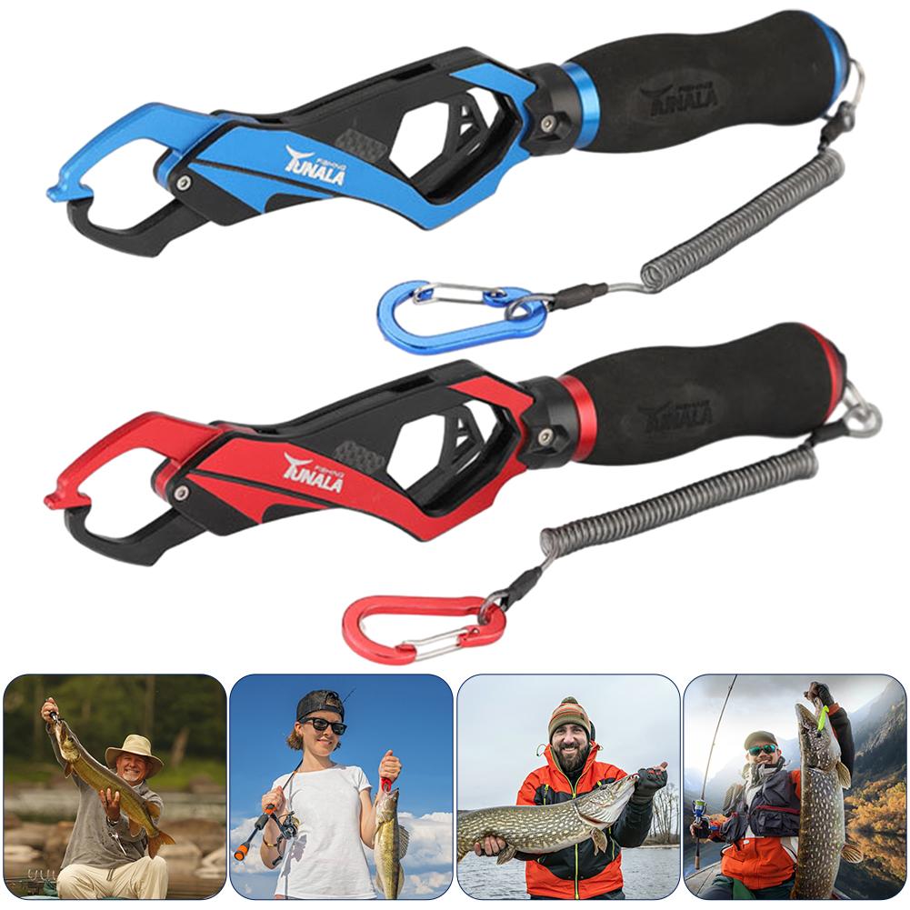 Multifunctional Fish Grip Fish Lip Gripper Aluminum Alloy Fish Lip Clamp One Hand Operation Anti Slip for Fishing Lovers