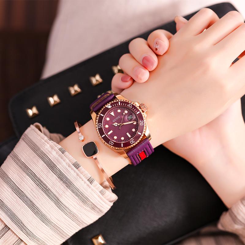 Watch Women's Belt Ribbon Fashion Trend Large Dial Women's Watch Casual Student Waterproof Calendar