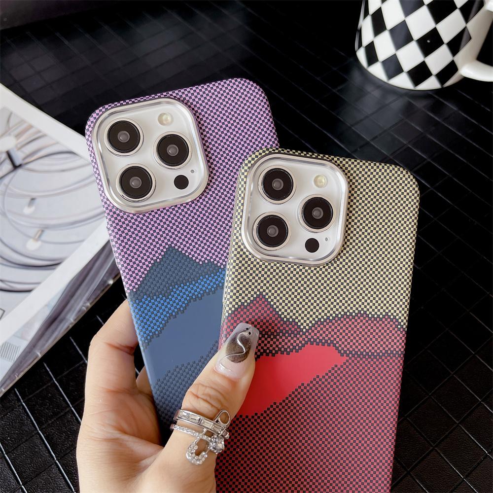 Colourful Kevlar Pattern For Magsafe Magnetic Phone Case For iPhone 16 15 11 12 13 14 Pro Max Luxury Wireless Charge Matte Cover
