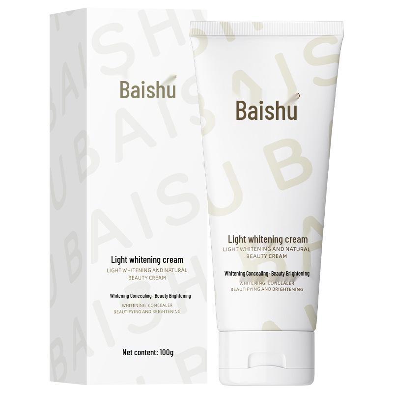 Крем для осветления кожи Bai Shu Brightening Bare Skin Cream: Легкий, Водонепроницаемый, Защита от пота, Осветляющий, Ниацинамид, Освежающий, Полупрозрачный, Для всего тела.