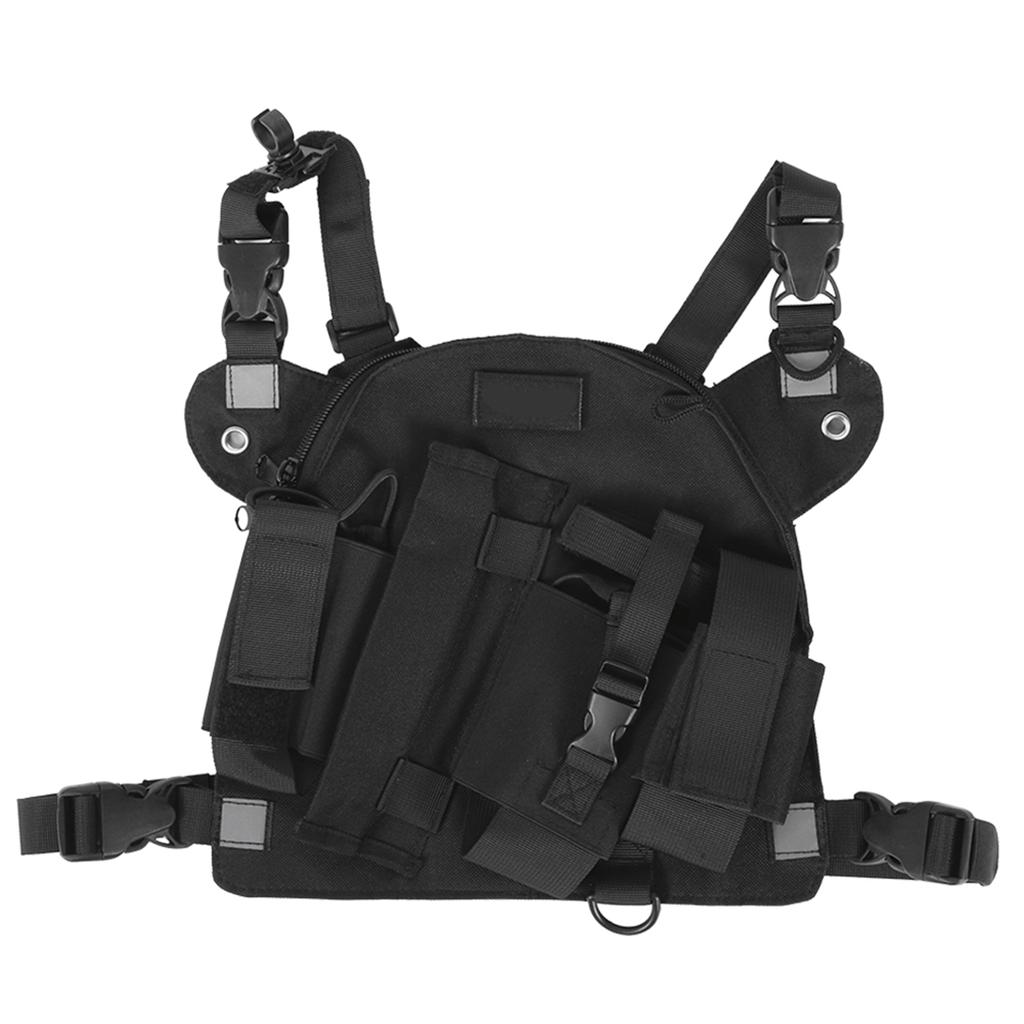 Рация Нагрудный Фронтальный Подсумок Тактика Открытый Жилет Разгрузка Сумка для Ношения Сумка для ХраненияЧерный