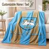 Custom Text Flannel Blanket Preston North End Print Warm Cozy Blanket Home Sofa Bedding