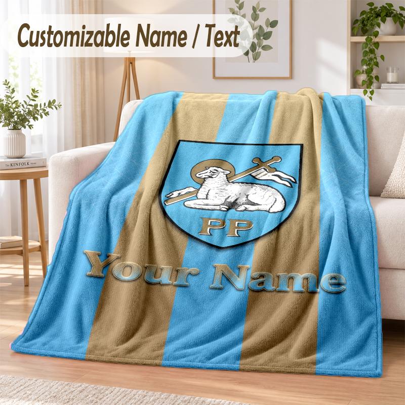 Custom Text Flannel Blanket Preston North End Print Warm Cozy Blanket Home Sofa Bedding