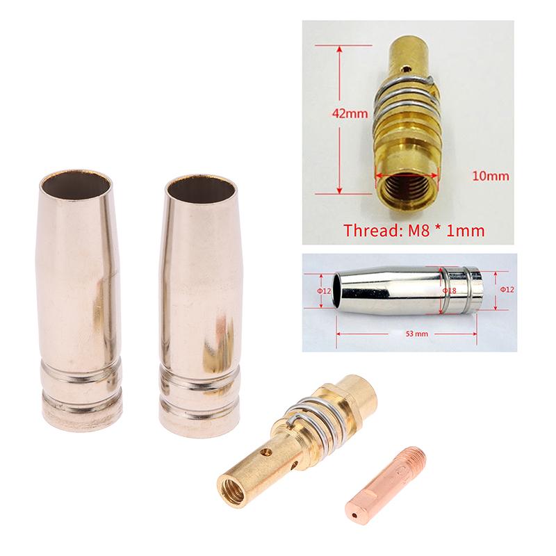 11Pcs/Set 8/9/10Mm Mig/Mag Welding Torch Guard Nozzle Contact Tip Consumables Welding Torch Holder 15Ak Soldering Tool