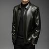 Leather Jacket Men's Autumn and Winter New Men's Clothing Lapel Collar Soft Leather Jacket Middle-aged Men Loose and Casual