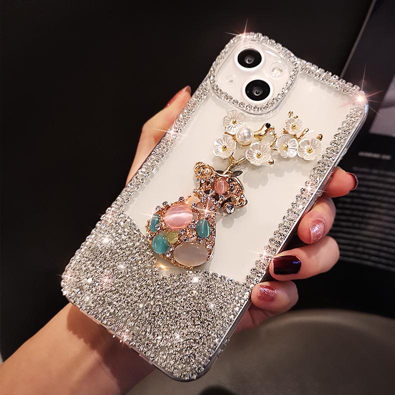 Case For Iphone 15 14 13 12 11 Pro Max Glitter Bling Diamond Cover For Samsung S24 S23 S22 Ultra S20 A34 A14 A34 A54 A13 A33 A53 A52 A15 A25 A35 A55