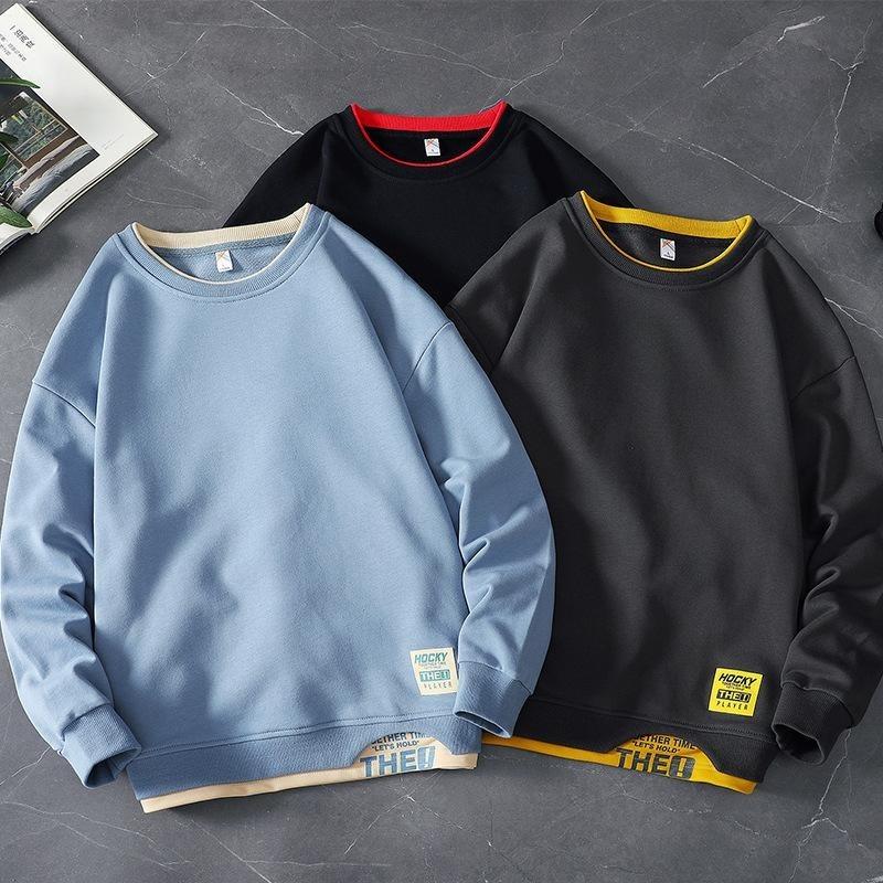 Модный свитер, мужской осенне-зимний свитер, мужские топы больших размеров, пары носят спортивные свободные пуловеры