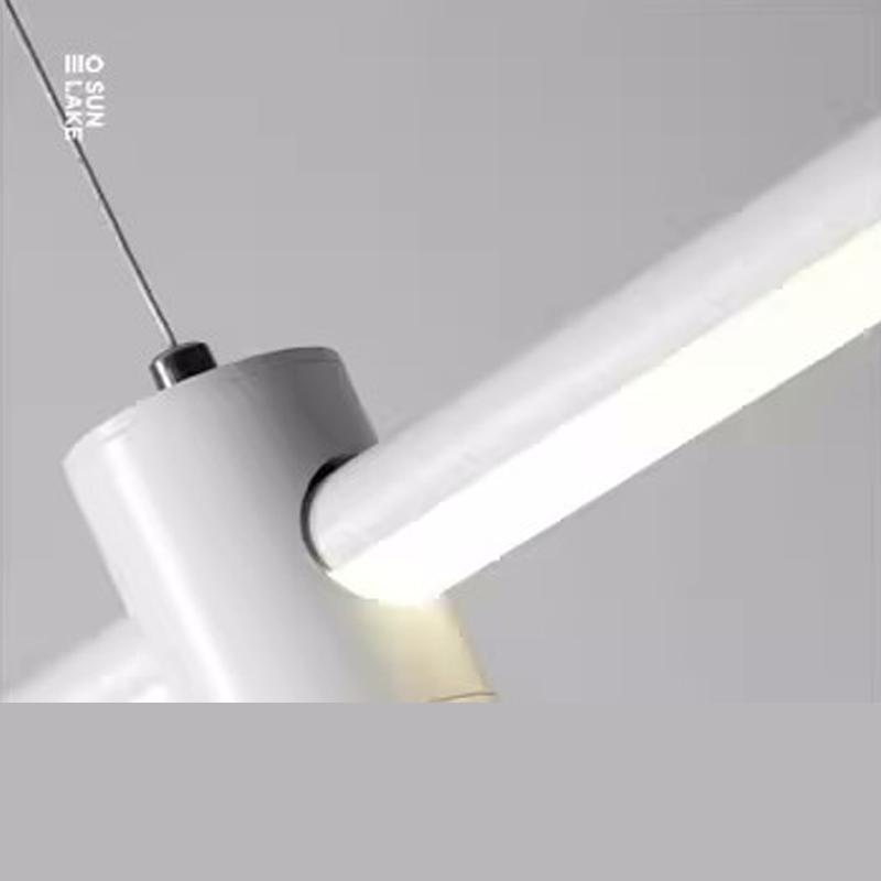 Минималистичный серебристый подвесной светильник для столовой, современный простой обеденный стол, островной бар, белая колонна, прорезной подвесной светильник для чайного домика