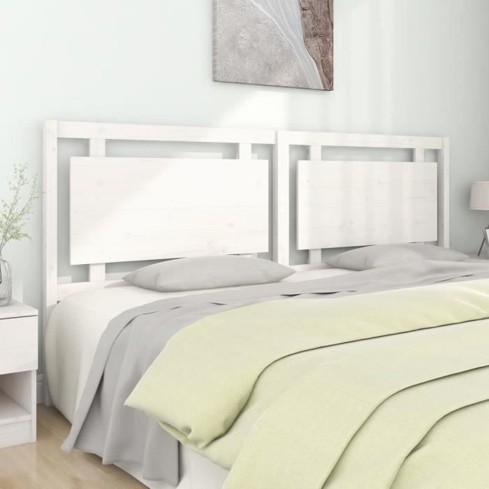 VidaXL Headboard White 205.5x4x100 Cm Solid Pine Wood 817961