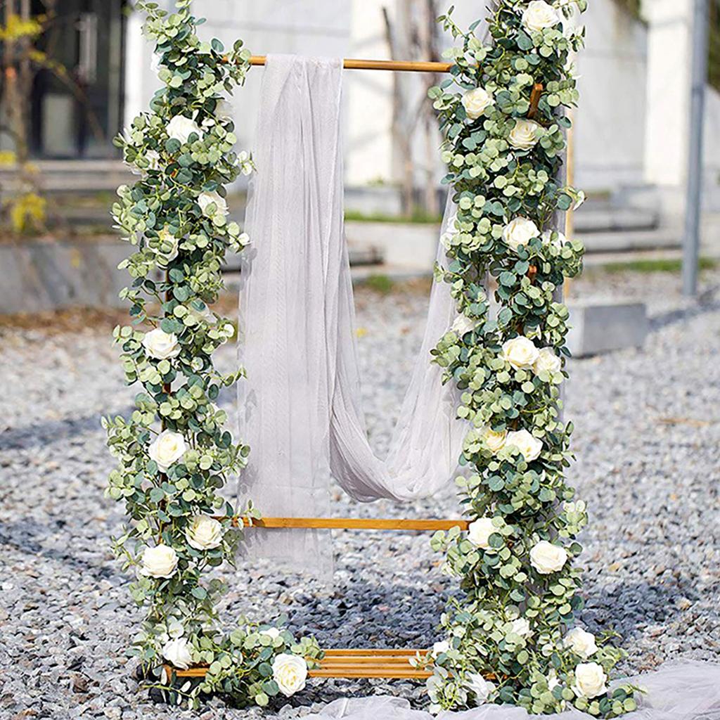 180 Cm Artificial Eucalyptus Vine Fake Rose Flowers Gypsophila Garland For Wedding Party Table Runner Decor Christma Wreath Arch