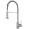 Stainless Steel Pull-Out Kitchen Faucet - Hot/Cold, Rotating, Brushed Finish