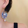 Exquisite Vintage Earrings Pearl Pendant Chinese Style Earrings Cloisonne Drop Earrings  Hanfu