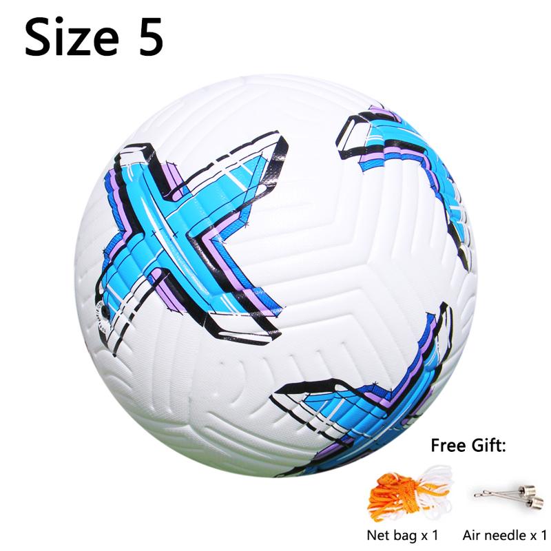 Футбольный мяч, размер 5, резиновый, из искусственной кожи, для тренировок, профессиональных соревнований, герметичный, синий, белый, новый футбольный мяч, стандартный, для тренировок, для взрослых и детей