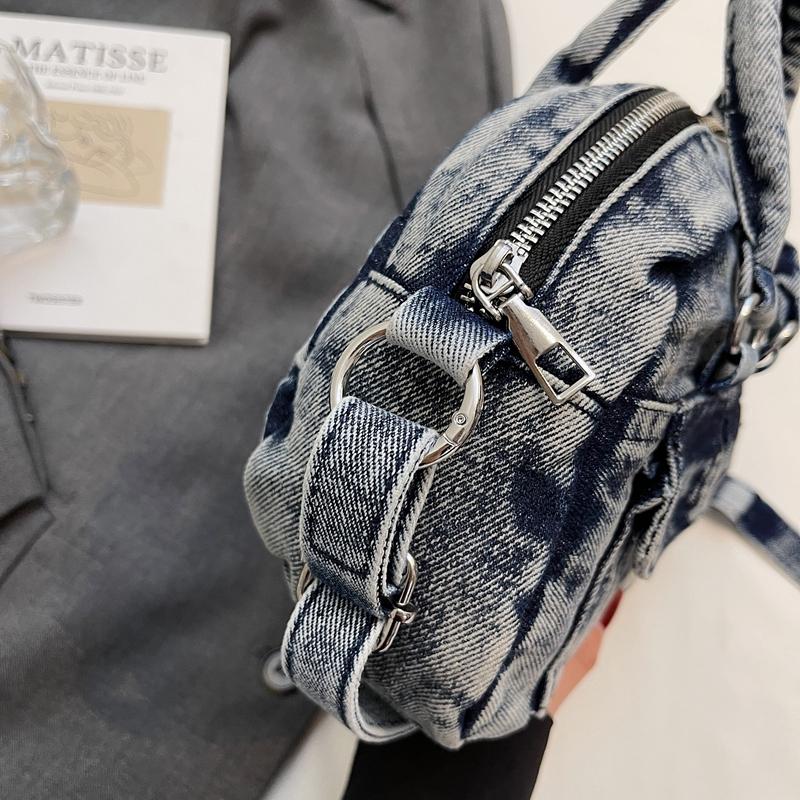 Женская джинсовая сумка через плечо, большая вместимость, маленькая квадратная сумка