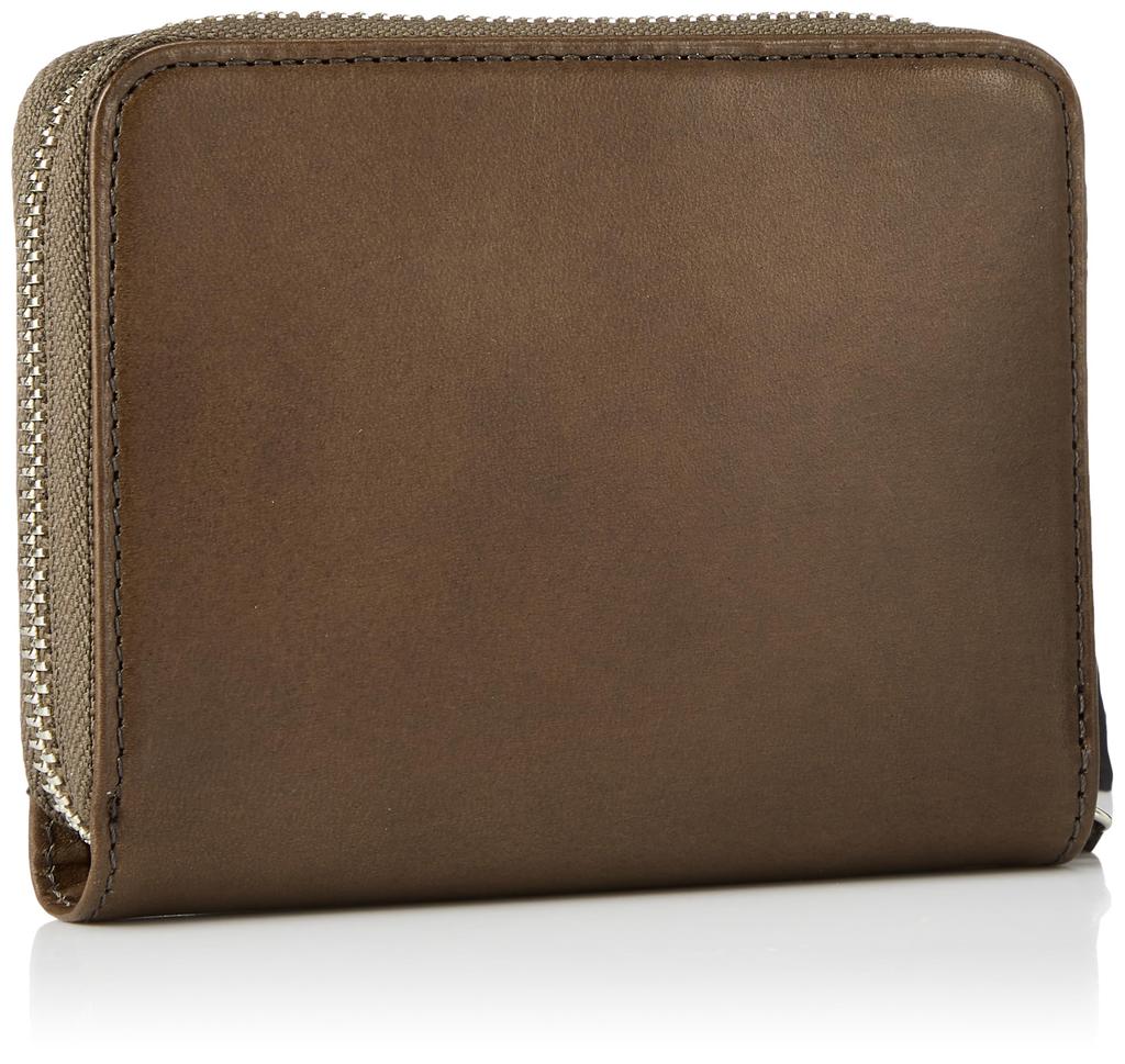 Katharine Hamnett London VEGA (Вега) Премиальный круглый кошелек-бифолд из японской коровьей кожи с карманами для карт и монет, хлопок в античном стиле,