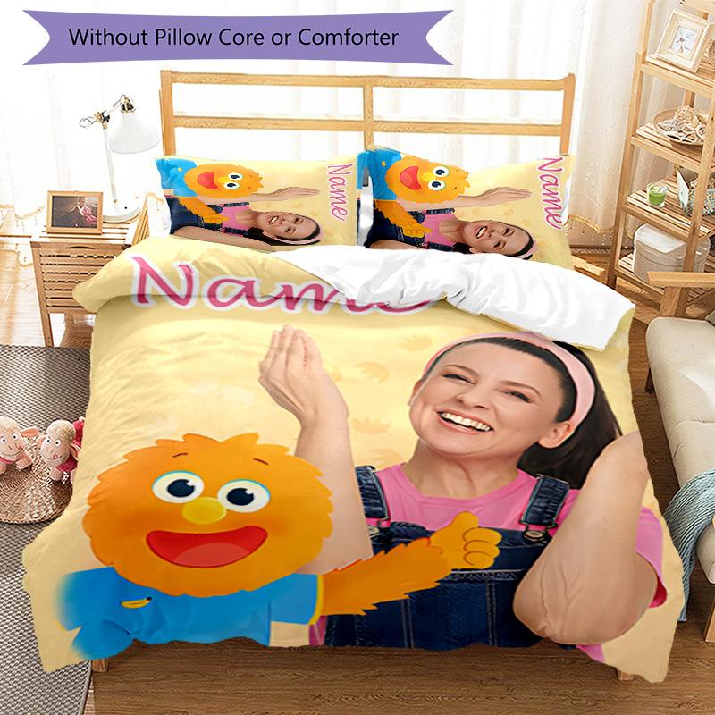 3pcs Ms Rachel3 Cover Set - Personalized Name, HD Printed Bedding with 1 Cover and 2 Pillowcases - Perfect for Home Decor, Easy Care