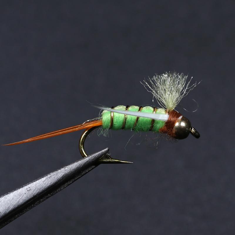 10PCS #12 Brass Beadhead Nymph Psycho Prince Nymph Crazy Purple & Chartreuse Prince Trout Fishing Flies