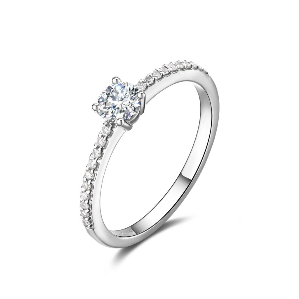 AGVANA Series Proposal Ring for Size Diamond Ring 21 Perfect for Everyday and Christmas Gift Wrapping Included "Princess" Women, 14, Lab-Grown [0.4ct