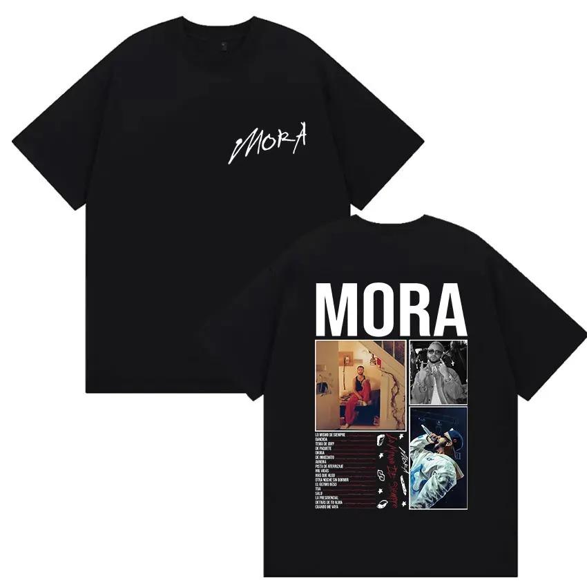 Rapper MORA Tour 2025 Merch T Shirt Men's Women Vintage High Quality Fashion T-shirts Hip Hop High Quality Short Sleeves Casual