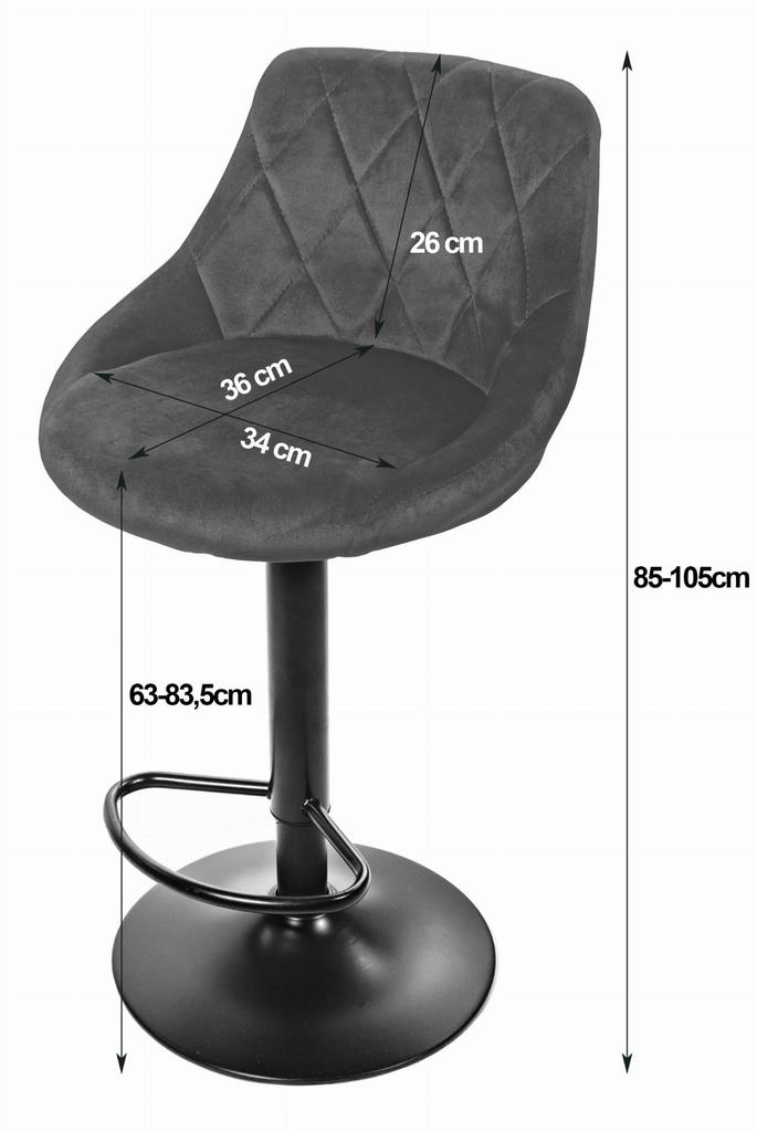 KAST stool - black velvet / black base