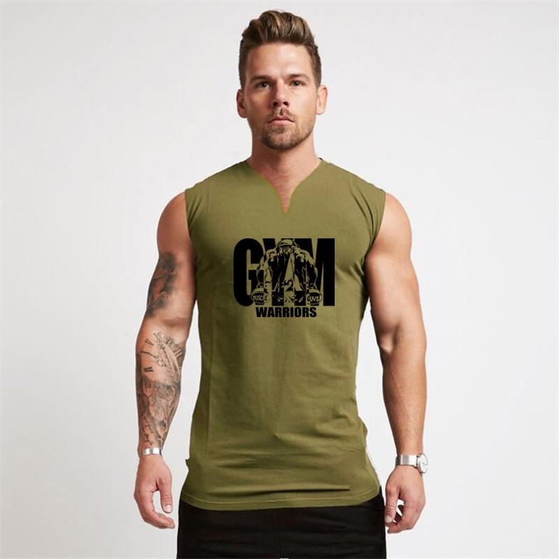 Mens Vneck Sleeveless Vest Basketball Cotton Logo Printing Gym Cotton Casual Vest Breathable Comfortable Jogging Tshirt
