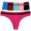 Женские трусики-стринги, женские стринги, сексуальное женское белье, женское хлопковое нижнее белье для женщин, однотонные трусики Tanga Mujer, 6 шт./лот