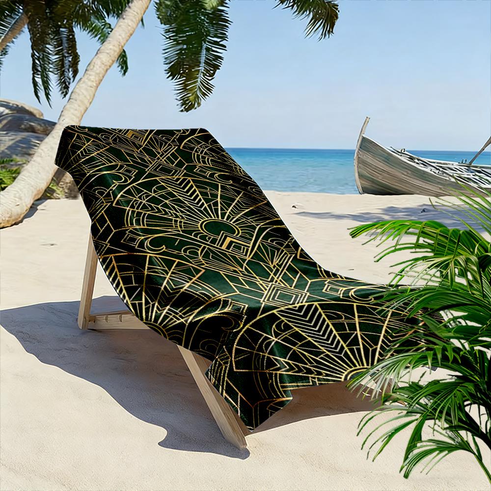 Art Deco Geometric Pattern Beach Towel Beach towel quick-drying for travel outdoor sports jogging beach and swimming