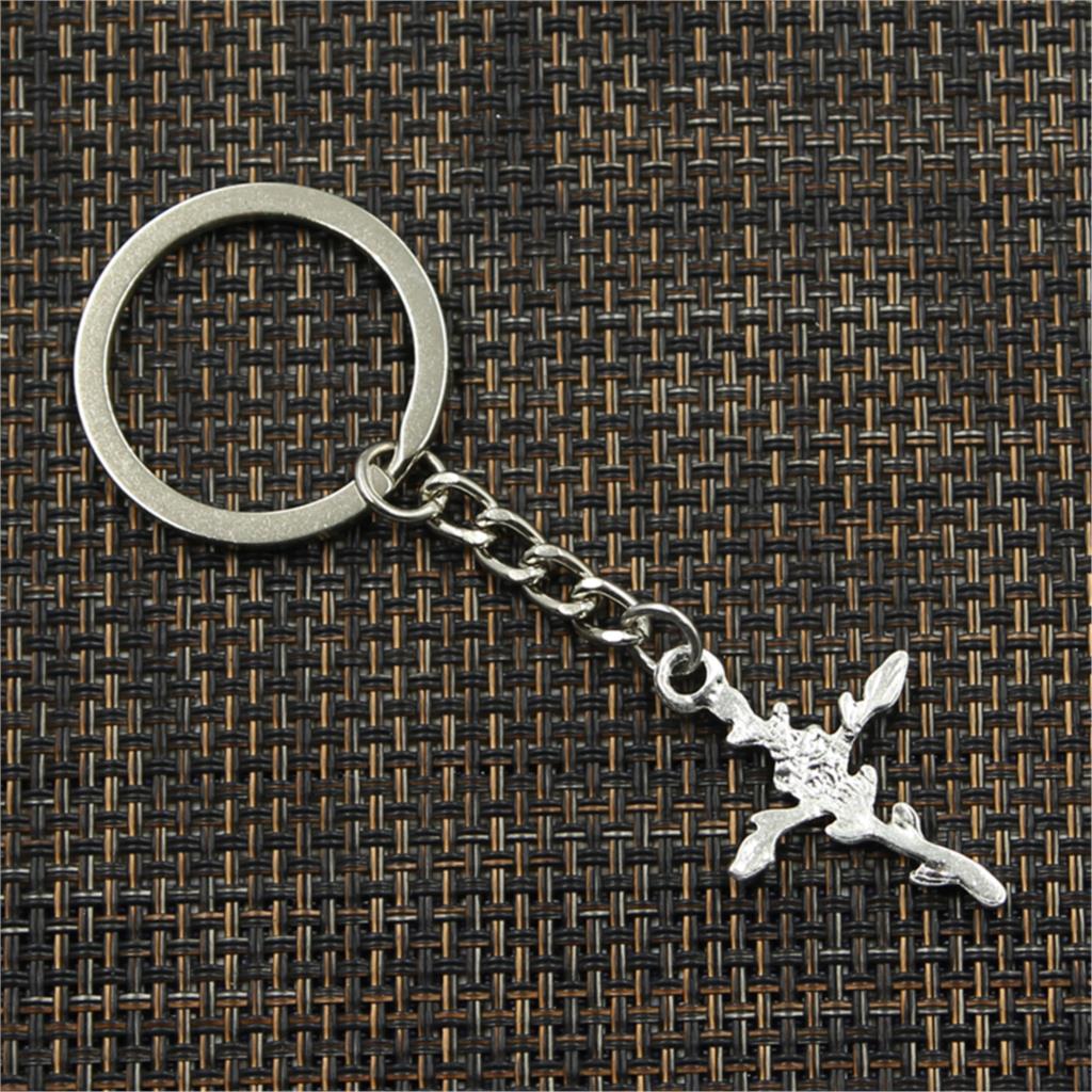 Модный брелок 35x23 мм, крест, ветка цветка, бронзовый, серебряный цвет, подвески, сделай сам, мужские ювелирные изделия, автомобильный брелок, кольцо, держатель, подарок